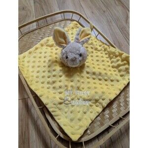 MTY International Yellow Bunny Lovey Security Blanket My First Easter Rattle...